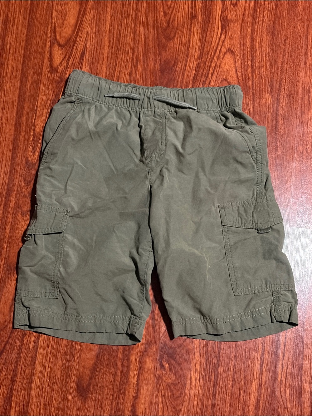 Boys Sonoma Olive Green Cargo Shorts with Drawstring Waist